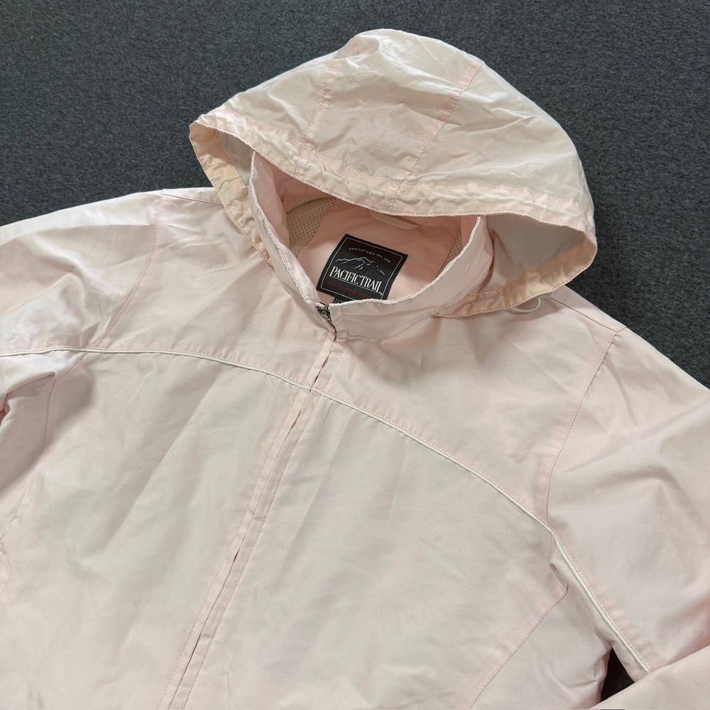 Pacific Trail Windbreaker Jacket Ladies L Pink Good Hooded Lightweight